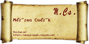 Mézes Csák névjegykártya